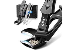 GJNL 2026 Toenail Clippers for Seniors Thick Toenails, Upgrade Angled Nail Clipper for Seniors, Toe Nail Clippers for Men with Wide Jaw Opening, Sharp Heavy Duty Fingernail Clipper Cutter with Catcher
