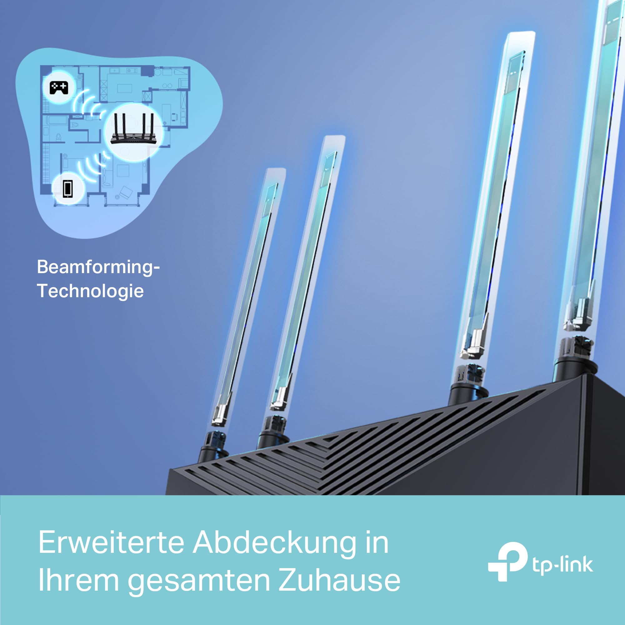 TP-Link Archer AX58 Wi-Fi 6 WLAN Router, Dualband AX3000, 5 Gigabit-Ports, WPA3, Kindersicherung, Gast-Netzwerk, keine DSL-Funktion