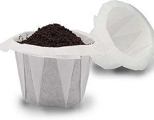 Disposable White Coffee Filter Paper - 100 Counts Coffee Papers Filters Replacement Coffee Pod Compatible with Keurig Single-Serve 1.0 and 2.0, Home Kitchen Refillable Regular Coffe Tea Filter