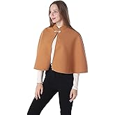 Baoqiya Wool Blend Capelet Capes Hooded Warm Poncho Bridal Stole Cape shawl for women