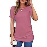 MOLERANI Women's Casual Short Sleeve Round Neck Loose Tunic T Shirt Blouse Tops