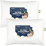 2-Pack Toddler Pillow - Soft Organic Cotton Toddler Pillows for Sleeping - 13X18 Small Pillow for Kids - Kids Pillows for Sle