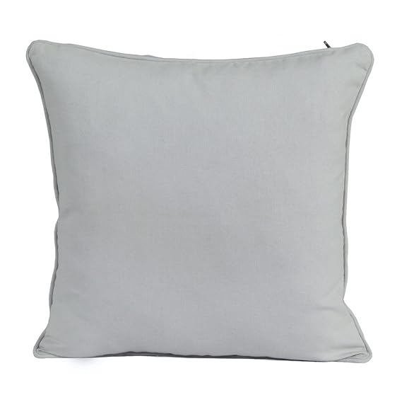 Homescapes 100 Cotton Plain Grey Large Cushion Cover 60 x 60 cm