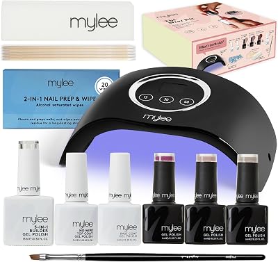 MYLEE Mini Kit Professional Nail Care Set for Beginners – LED Lamp, Gel Polish