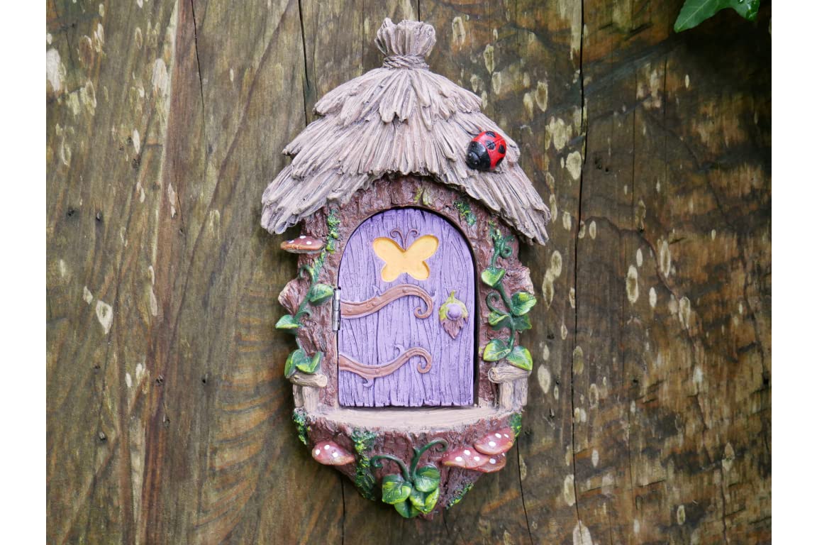 Venture Vehicles Ltd Mythical Fairy Pixie Door Landing Pad Garden Ornament | Pink | Mini Hobbitshire