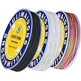 JULIMAIDONG 3 Rolls 1.0 mm 495 Feet Rainbow/White/Black Elastic Bracelet Stretchy String Cord, Stretch Bead Cord for Bracelets Jewelry Making, Necklaces, Beading and Crafts