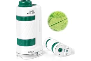 Kids Microscope,SETFLAGS Pocket Microscope for Kids,Portable Handheld Microscope with 60x-180x LED Lighted,Mini Microscope for Student Science Lab,Biology Gifts/Microscope Toy