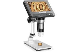 LCD Digital Microscope,ANNLOV 4.3 inch Handheld USB Microscope 50X-1000X Magnification Coin Microscope Video Camera with 8 Adjustable LED Lights for Adults PCB Soldering Kids Outside Use