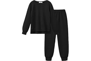 Arshiner Girls 2 Piece Tracksuit Set Long Sleeve Grid Pullover Top with Jogger Pants Kids Outfits for 5-14 Years