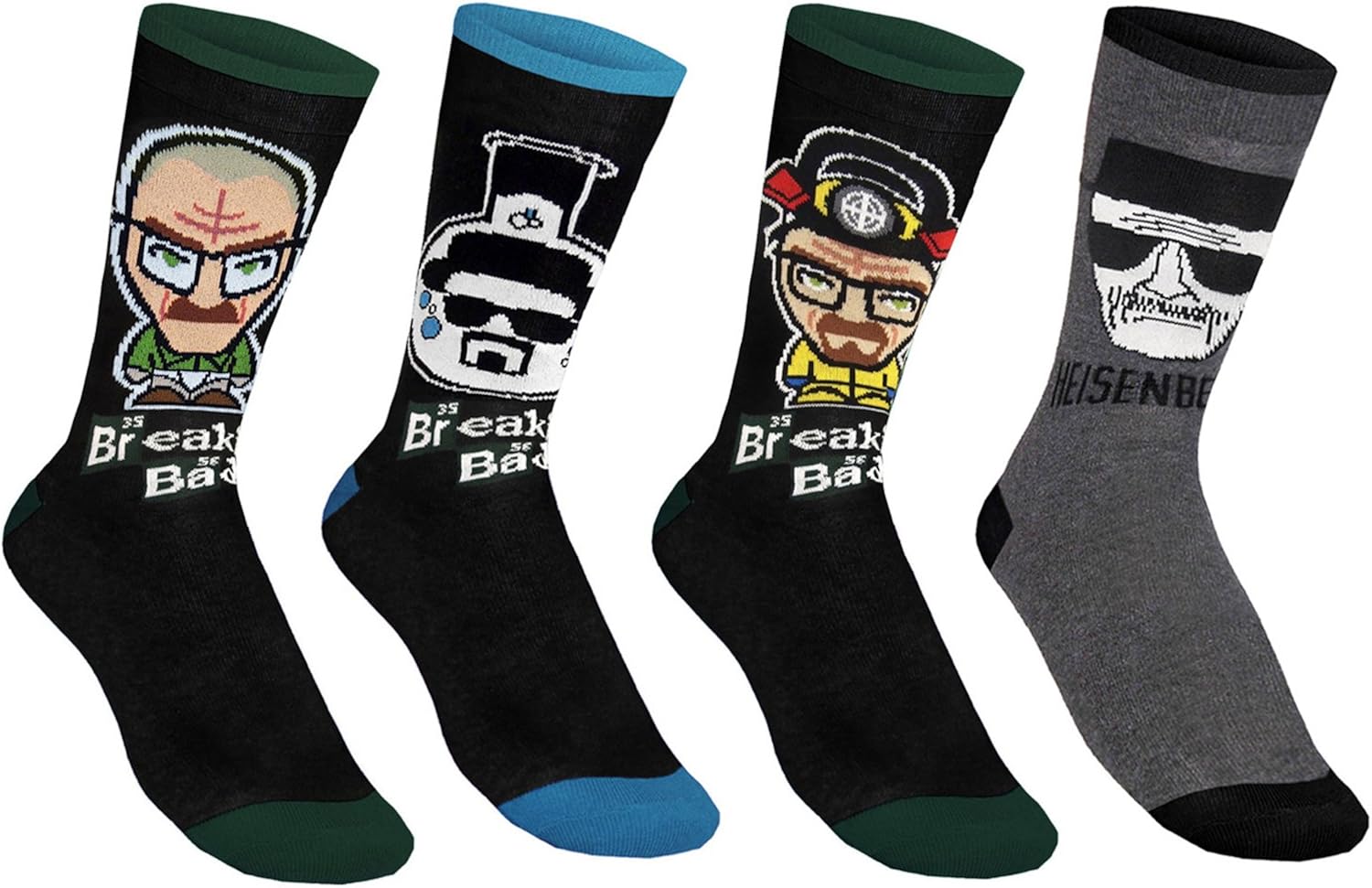 Breaking Bad Mens Socks Black 4 Pair Pack OFFICIAL Gift Amazon.co.uk