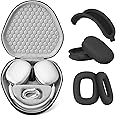 Maxjoy for Airpods Max Case, Smart Case Supports Sleep Mode, with AirPods Max Silicone Earpad Cover/Ear Cups/Headband Cover Accessories, Portable Travel Carrying Storage Bag, Black B Set