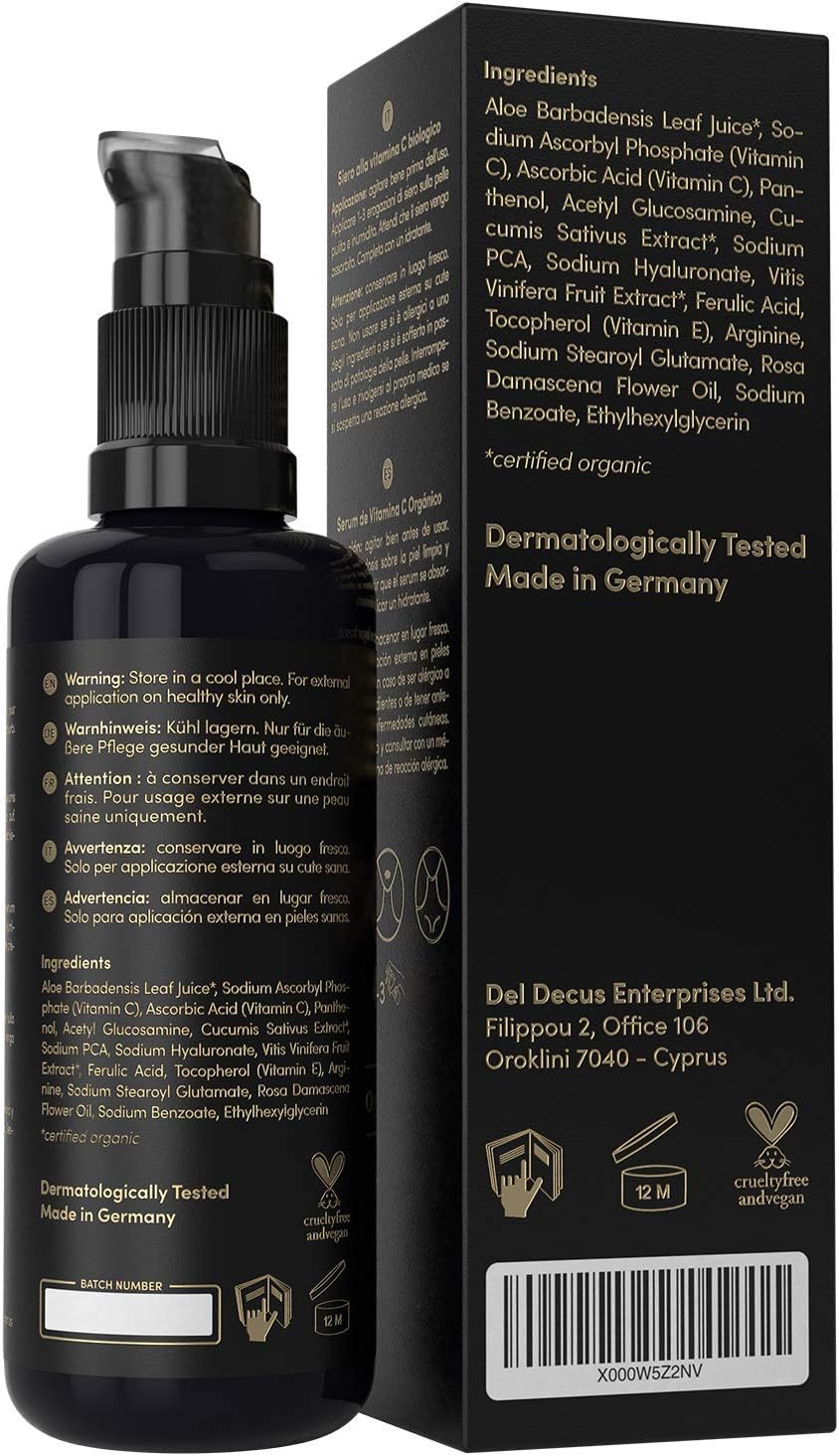 Satin Naturel Vitamin C Serum for Face 50ml, Organic Skincare with Hyaluronic Acid + Panthenol + Aloe Vera for Sensitive Skin - Image 3