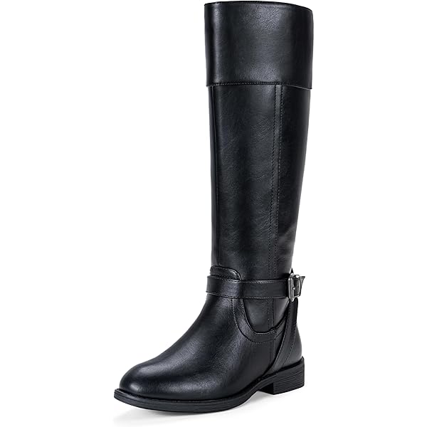 Amazon.com | Forever Womens Almond Toe Chunky Heel Knee High