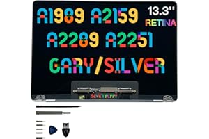 SEVEN PUPPY Screen Replacement for Pro A1989 A2159 A2289 A2251 2018 2019 2020 year 13.3" Retina LCD Display Assembly EMC 3214 3358 3301 3456 3348 2560x1600 (Space Grey)