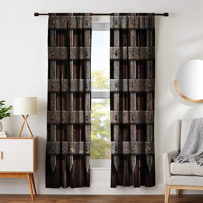 Medieval Blackout Curtains for Bedroom Medieval Wooden Castle Wall and