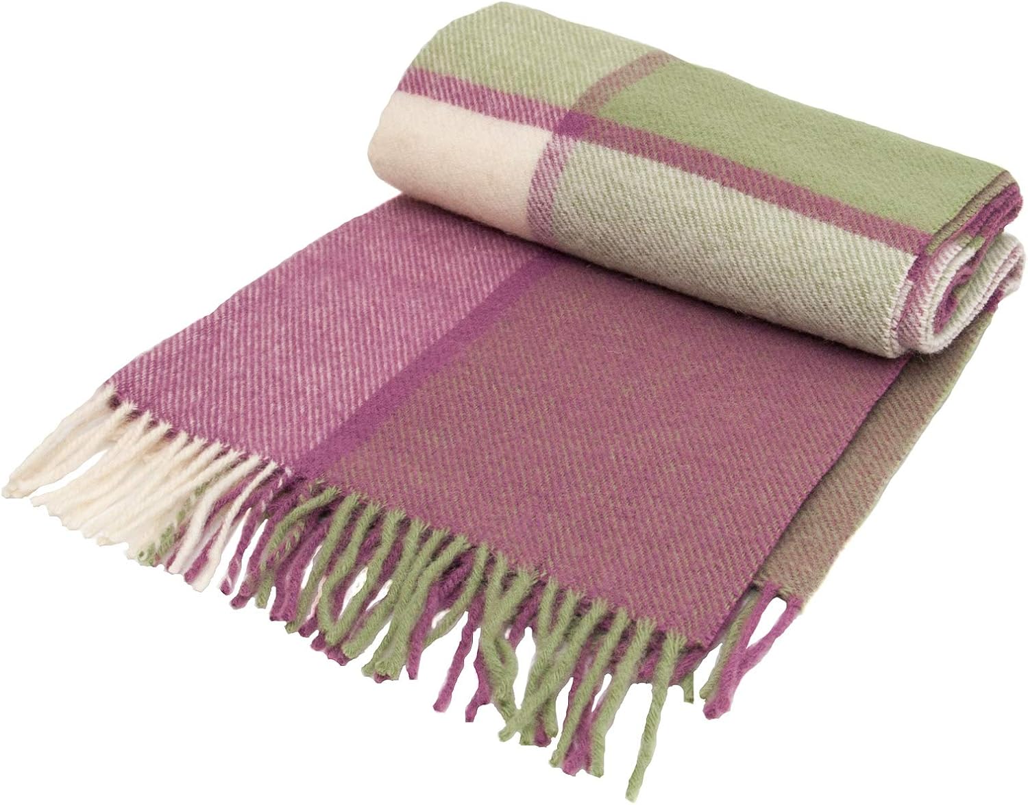 Tweedmill Textiles Block Check pure new wool knee rug throw blanket