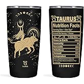 Taurus Zodiac Gifts: Gothic Witchy 20oz Stainless Steel Insulated Constellation Tumbler