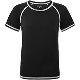 Roadbox Boys Rash Guard Short Sleeve Swim Shirt, UPF 50+ UV Water Shirts for Kids, Surf Fishing Sun Protection Rashguard