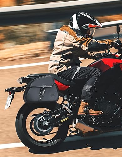 KEMIMOTO Motorcycle Saddlebags with Buckles, 16L Waterproof Throw