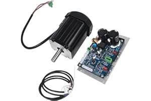 RATTMMOTOR Lathe Machine Spindle Motor Kit, DC Brushless Lathe Spindle Motor 4000RPM with Mini Lathe Main Control Board Controller Card for CJ 0618 Machine Part (750W 110V)