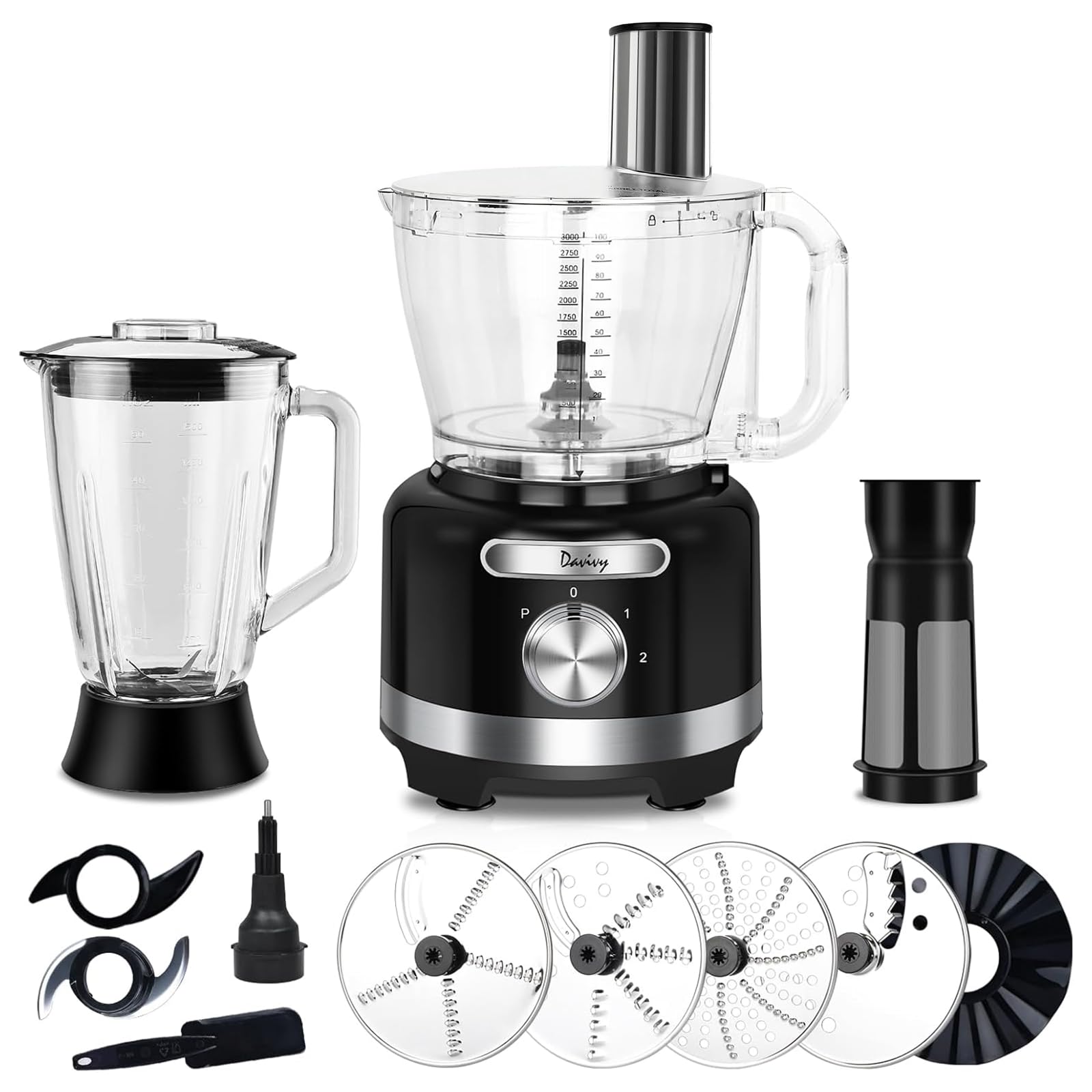 Davivy 16 Cup Food Processor & Blender Combo