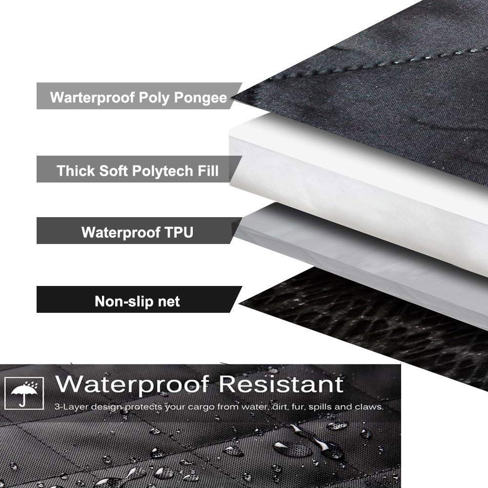 Docamor Upgraded Car Back Seat Covers for Pets-Waterproof Dog Hammock for Cars Trunks and SUVs- Durable 600D Oxford Fabric Non-Slip Anti-Scratch Car Seat Protectors