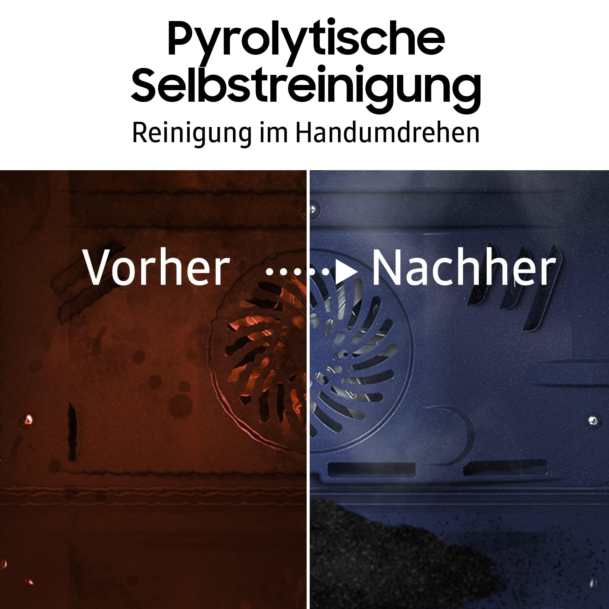 Samsung NV7B6675CDN/U1 Einbaubackofen,76 ℓ, Dual Cook Flex, Pyrolytische Selbstreinigung, SmartThings Cooking, XXL-Garraum 7