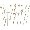 Ear Cuff Crawler Earrings for Women Helix Hook Earrings Wrap Snowflake Rhinestone Lightning Bolt Piercing Jewelry Trendy