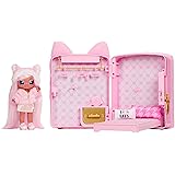 Na! Na! Na! Surprise 3-in-1 Backpack Bedroom Playset Reena De La Rosa Fashion Doll, Fuzzy Pink Kitty Backpack, Closet with Pi