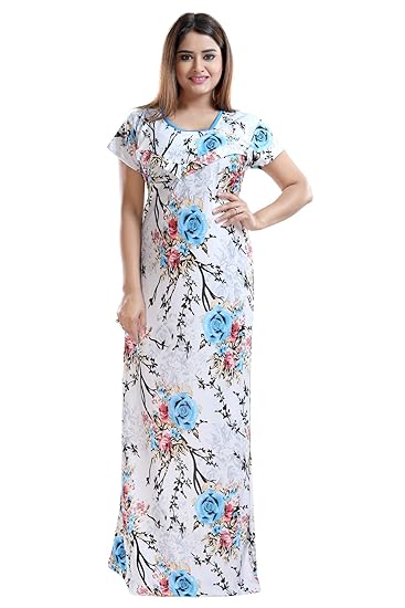 Multicolor Sarina Satin Maternity Nighty for Feeding for Women (Free Size)