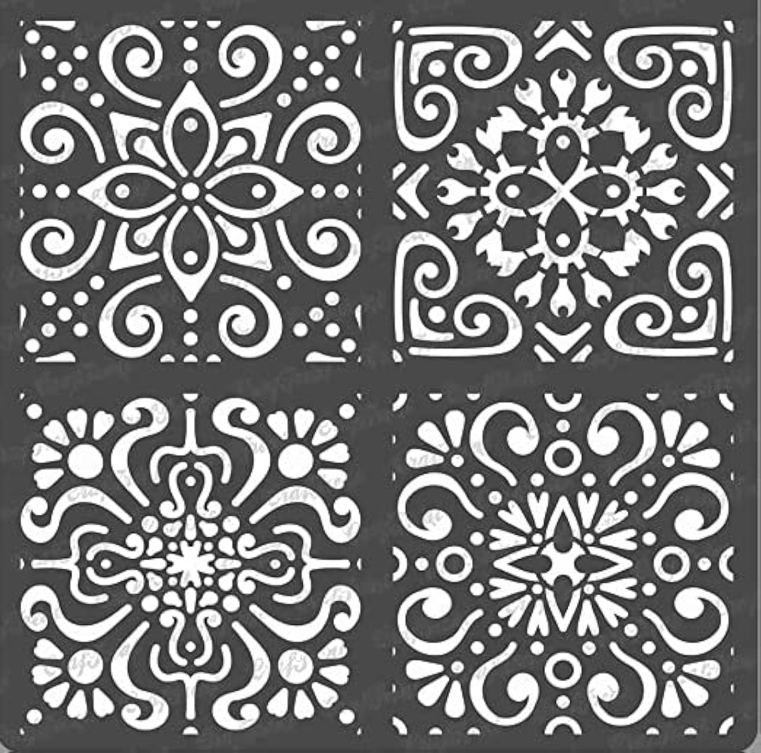 Craftreat Moroccan Tile Stencil for Painting on Wood, Canvas, Paper, Fabric, Floor, Wall - 6x6 Inch - DIY Art and Craft Stencils - Stencil Tile Pattern