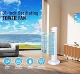 PureMate 31-Inch Tower Fan with Oscillation and Aroma Function - 3 Speeds view 8