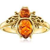 Ross-Simons Amber Bumblebee Ring in 18kt Gold Over Sterling
