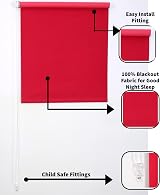 Funky Gadgets Red Blackout Roller Blind 120x210 Easy Fit Child Safe view 5