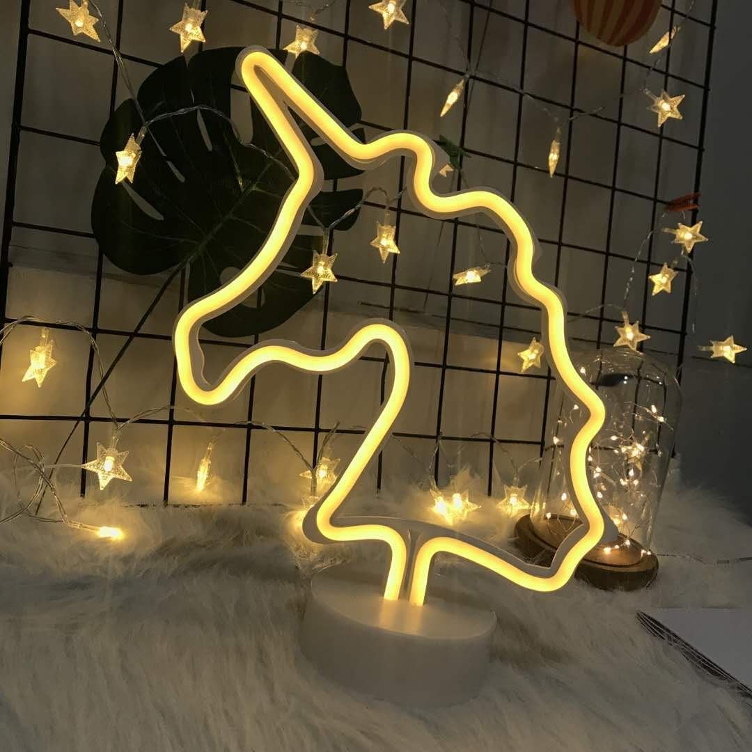 Neon Signs LED Decor Night Light Wall Decor for Christmas Decoration Birthday Party Home LED Decorative Lights Wedding Event Banquet Party Decor, Battery Power (Unicorn with Holder)