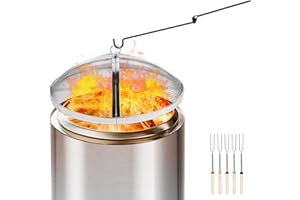 Baitedelai Fire Pit Protector Screen Compatible with Solo Stove Bonfire, 19.5inch Stainless Steel Mesh Fire Pit Spark Shield for Solo Stove Bonfire Accessories with Foldable Handle and Removal Tool