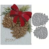 Christmas Metal Die Cuts,Big Pine Cone Frame Festival Cutting Dies Cut Stencils for DIY Photo Decorative Embossing Paper Dies for Scrapbooking Card Making