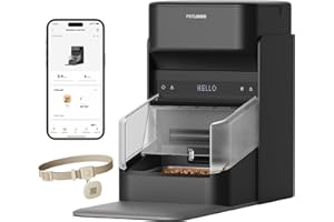 PETLIBRO RFID Automatic Cat Feeder, Collar Sensor for Personalized Meals, Cats Recognition, Diet Tracking and Anti-Stealing for Multi-Pets Homes and Different Diets, Wi-Fi Programmable Food Dispenser
