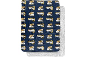 LOGOVISION Northern Arizona University Lumberjacks Blanket, 60"x80" Logo Pattern, Silky Touch Sherpa Back Super Soft Throw Blanket