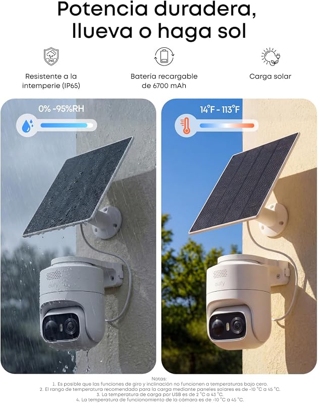 eufy by Anker eufyCam C37 Cámara Vigilancia WiFi Exterior 2K Solar