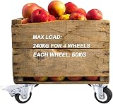 DSL Castor Wheels 50mm Heavy Duty Set of 4 Trolley Furniture Casters 240KG PU view 6