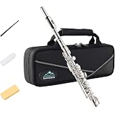 Eastrock Silver-Plated Piccolo Key of C 2-Piece Keys for Beginner, Kids, Student with Hard Case, Cleaning Rod, Cloth and Gloves