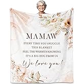 NANISKA Mamaw Gifts, Gifts for Mamaw, Mamaws Birthday Gift, Mamaws Blanket 60" x 50", Mamaw's Gift for Grandma, Mamaw's Gift' from Grandkids, Gift' for Mamaw' Mother's Day Christmas