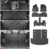 powoq Floor Mat Compatible with 2020-2025 Kia Telluride Trunk Mat with Backrest Mat 3rd Row Replacement for 2020-2022 2023 2024 2025 Kia Telluride Accessories(Trunk Mat with Backrest Mat,Floor Mat)