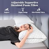 BedStory Pack of 2 Shredded Memory Foam Pillows 50x75 cm Cooling Gel view 2