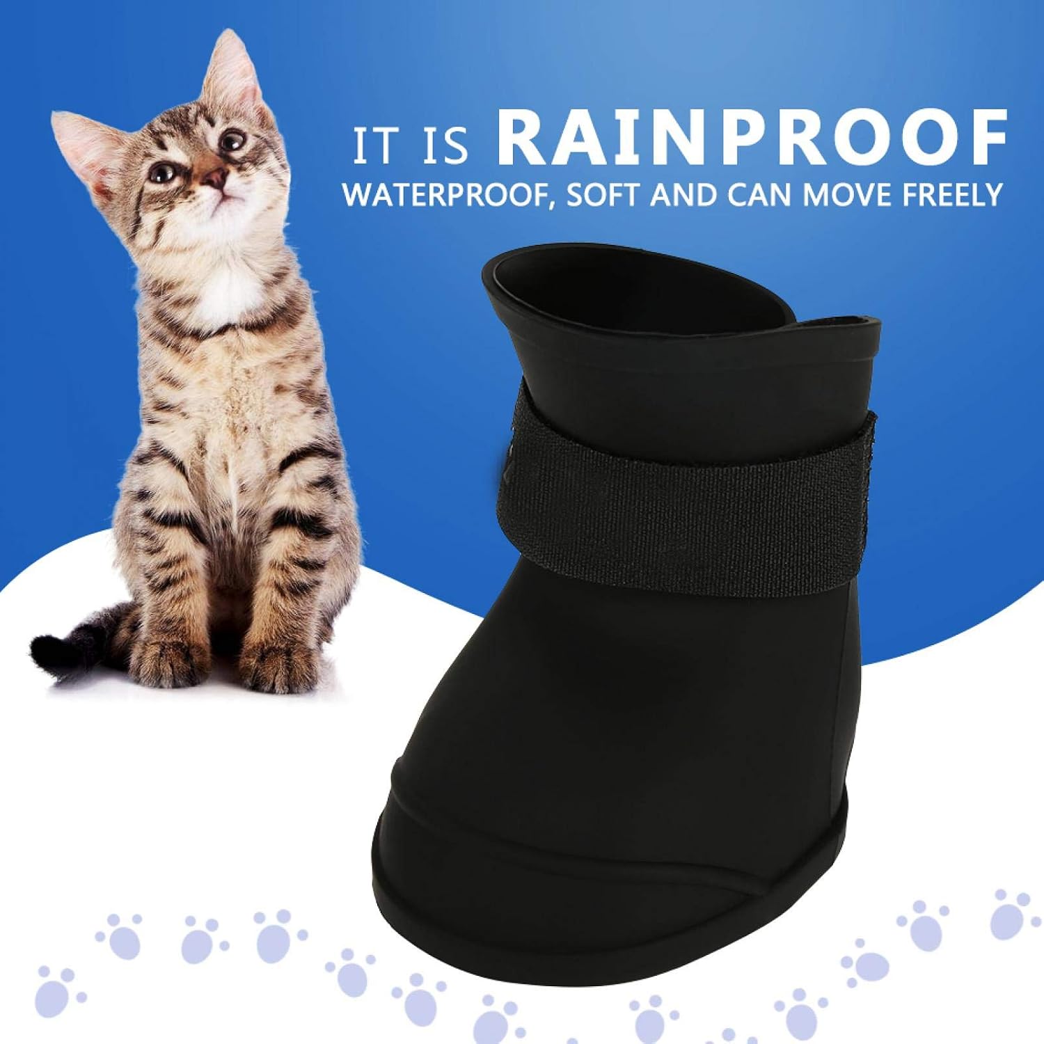 Waterproof Pet Boots, Dog Protection Rain Snow Dog Shoes, Anti-Slip Silicone Dog Boots for Small Medium Dogs Cats Puppy(Black-L) - Image 5