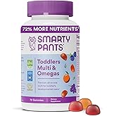 SmartyPants Toddler Multivitamin Gummies: Omega 3 Fish Oil (EPA/DHA), Vitamin D3, C, Vitamin B12, B6, A, K & Zinc, Biotin, Be