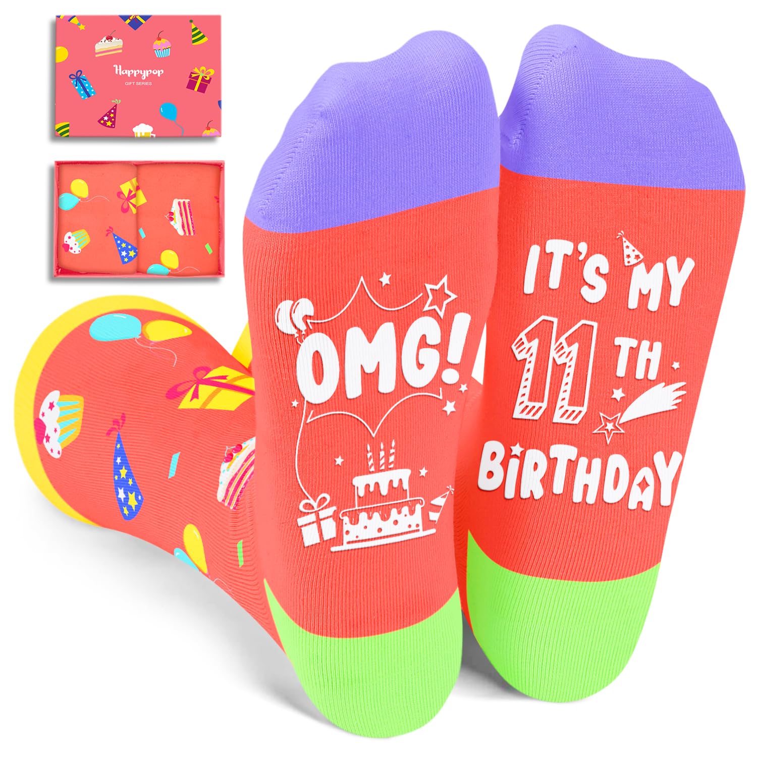 11th Birthday Gift Socks for Girls Fun Present for 11 Year Olds