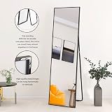 Beauty4U Full Length Mirror 140x40cm Black Aluminum Frame Free Standing view 3