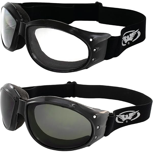 Global Vision Eyewear Z33 Safety Motorcycle Goggles With Smoke Lenses